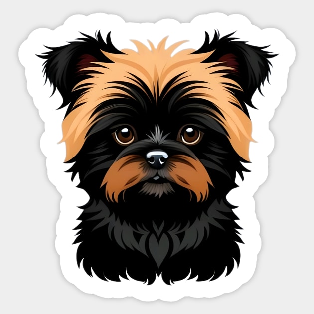 Head affenpinscher dog pet portrait cartoon vector illustration Sticker by art poo